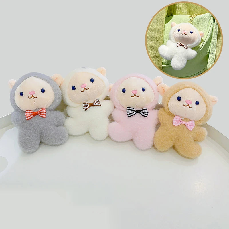 Cute Cartoon Lamb Plush Keychain Creative Kawaii Plush Doll Keychain Pendant Fashion Backpack Decoration Accessories Gifts