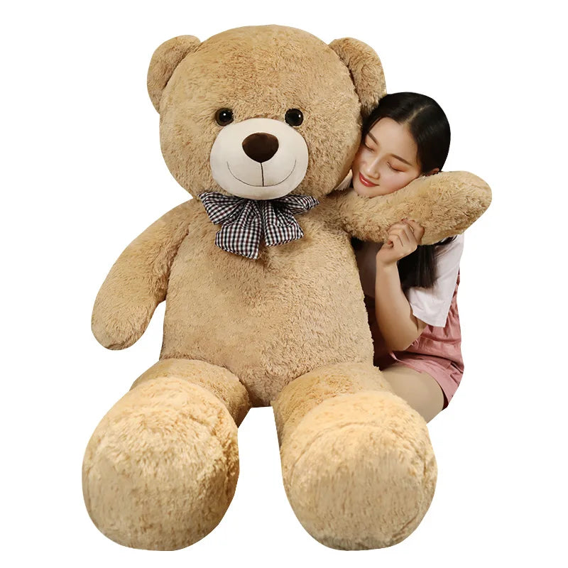 Giant 105cm Soft Teddy Bear Plush Toys White&Pink&Brown Bear Super Big Hugging Pillow Animal Cushion Children Birthday Gift