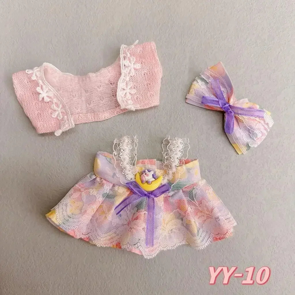 20Cm cotton doll clothes college style suit plush doll rechange cute baby clothes skirt (no doll)