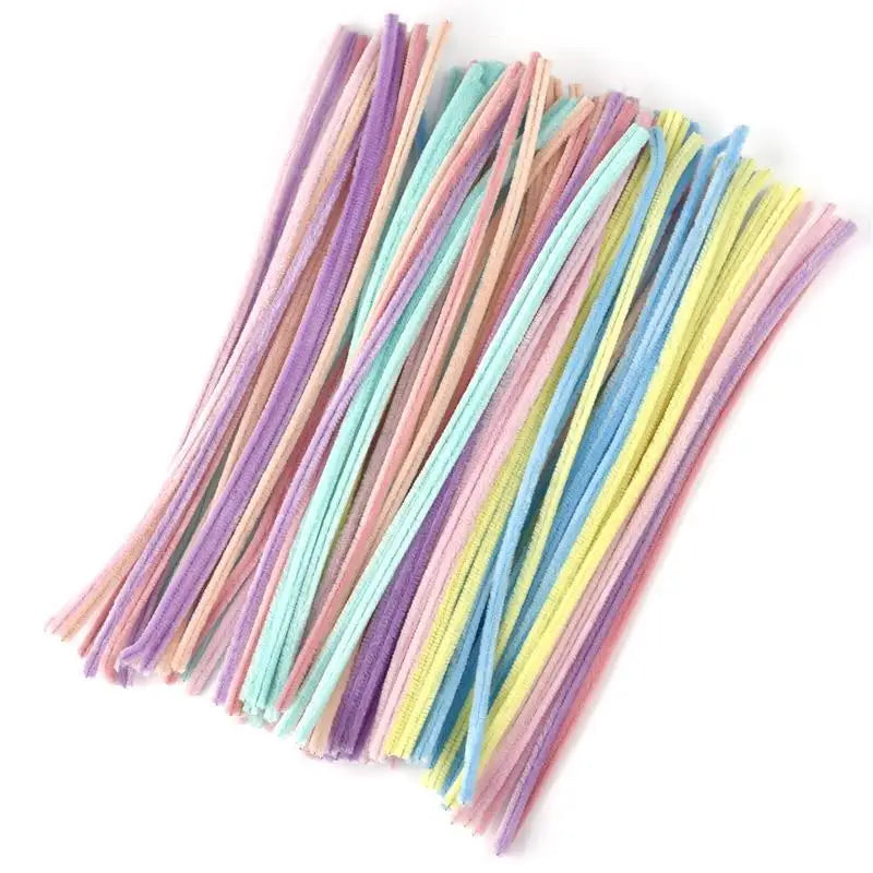 Plush Stick 100pcs Twisting Bar Chenille Stems Wire Pipe Kids Toys DIY Children Educational Toy Creative Handmade Craft Supplies