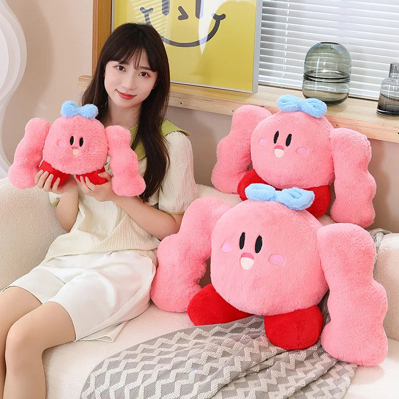 Anime Muscle Kirby Plush Toys Kirby Stuffed Animal Doll Fluffy Pink Plush Doll Pillow Room Decoration Toys For Children's Gift