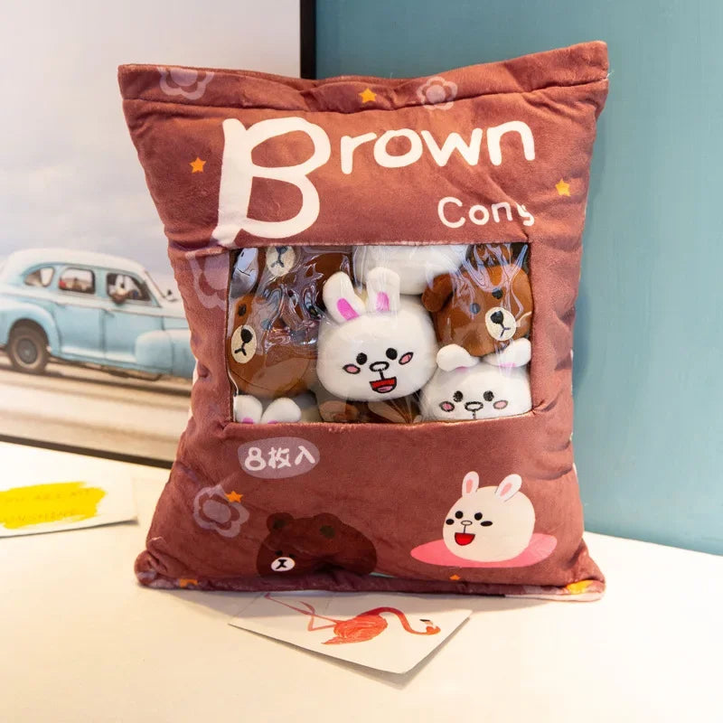 Cartoon a bag of snacks doll throw pillow Internet celebrity ins snack bag plush toy creative office pillow Lovely holiday gift