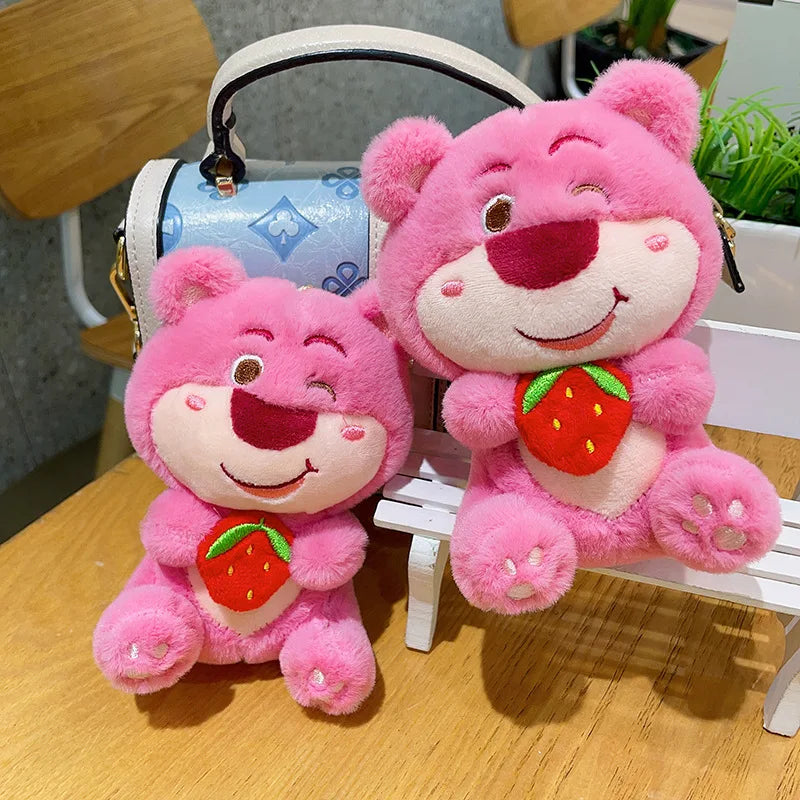 Strawberry Winking Bear Cute Doll Lotso Bear Pendant Plush Toy Wholesale Cartoon Keychain Lovely Lotso Bag Decoration