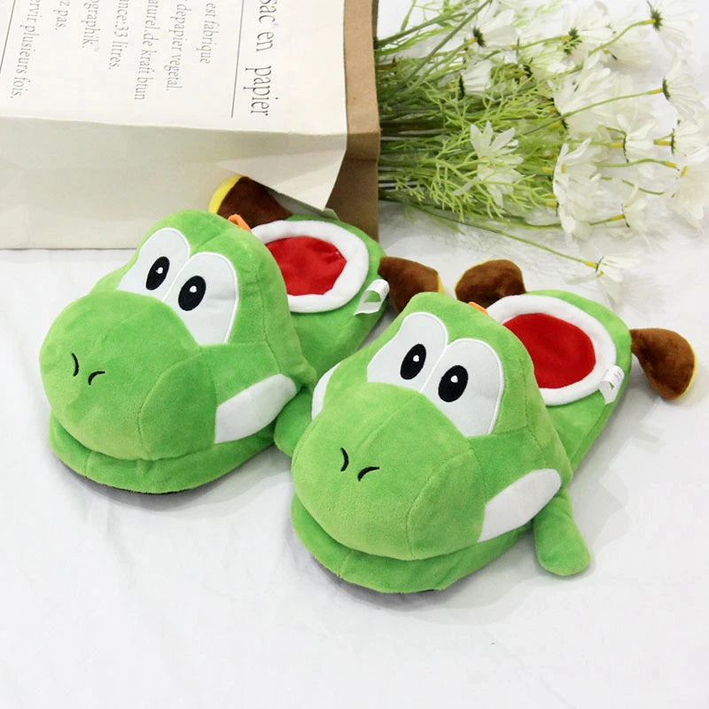 Kawaii Mario Luigi Big Poison Piranha Plant Plush Toys Slippers Cute Green Yoshi Anime Soft Stuffed Peluche Dolls Birthdays Gift