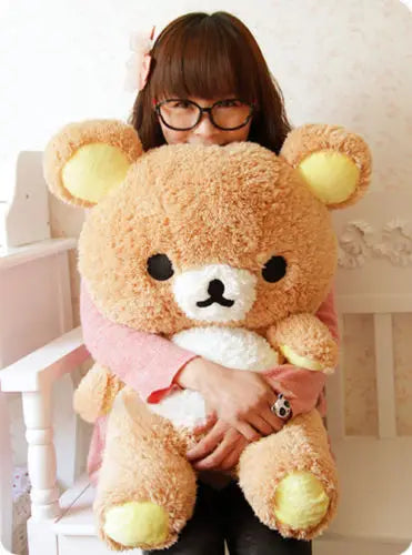 60/80cm Big Size Rilakkuma Bear Plush Toy Kawaii Relax Teddy Bear Pillow Doll Rilakkuma Stuffed Animals Xmas Kid Gift Present