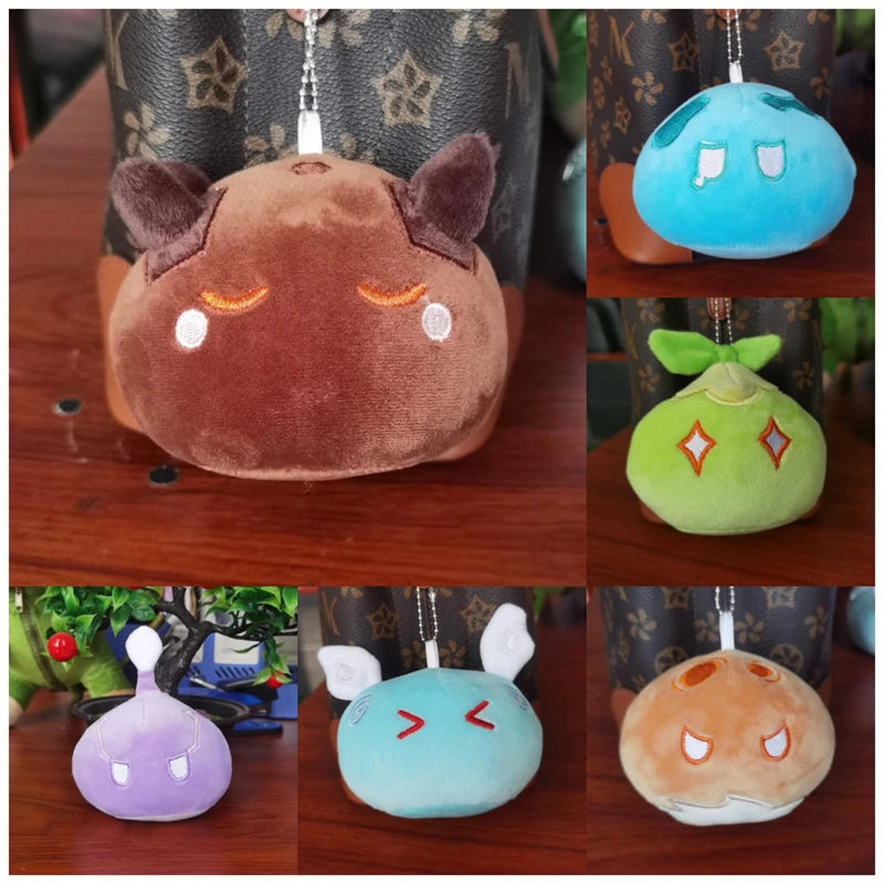 Genshin Impact Slime Plush Toys Wind Thunder Element Slime Throw Pillow Cushion Stuffed Soft Plushie Dolls Gifts for Fans