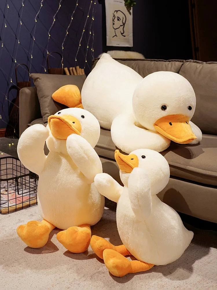 Giant Lying Duck Plush Toys Sleep Pillow Kawaii Animal Stuffed Swan Goose Plush Dolls Present Floor Mat Kids Girls Birthday Gift