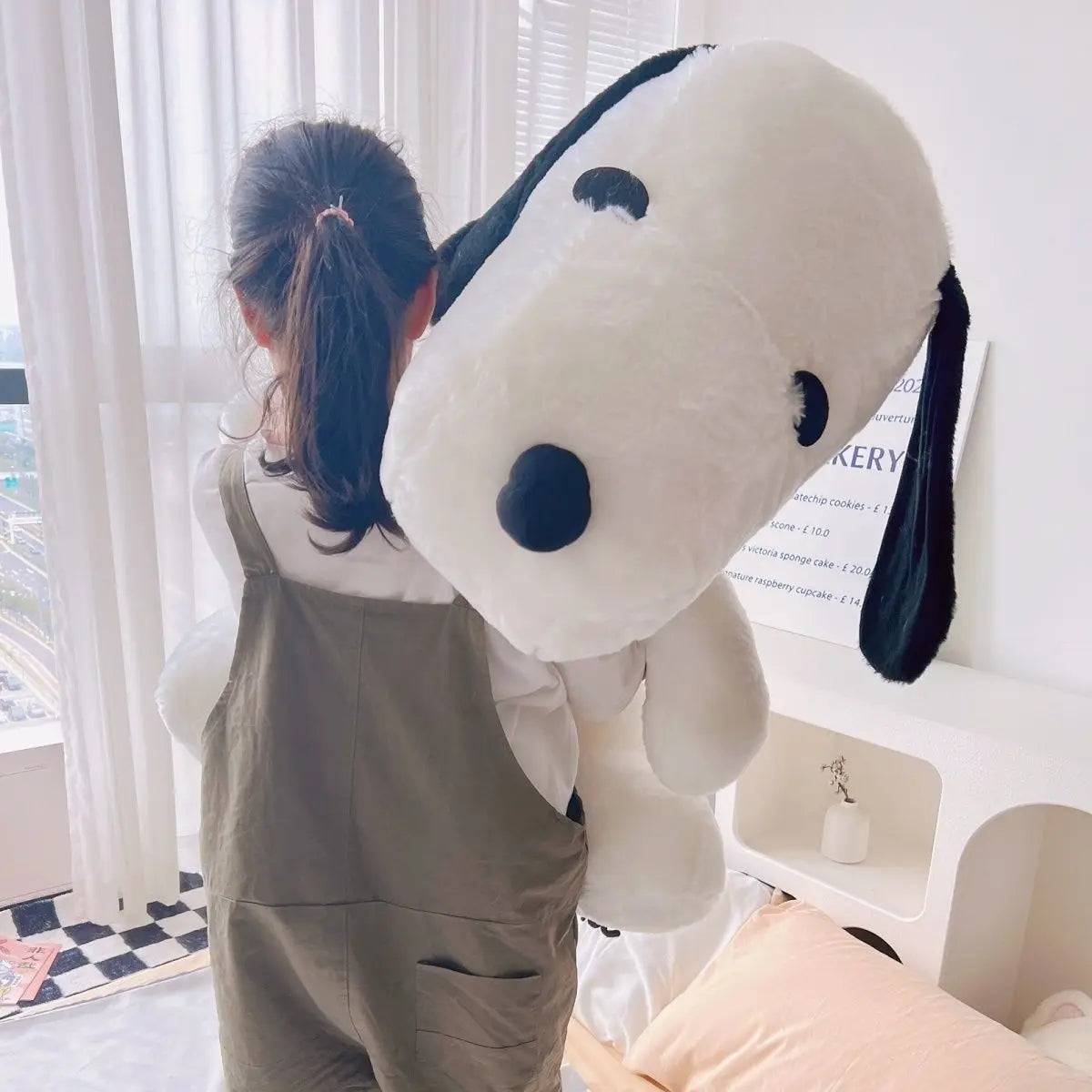 Miniso Japanese Anime Big Size Snoopy Stuffed Series Round Pillow Snoopy Plush Pillow Home Sofa Pillow Car Cushion Girl Gift