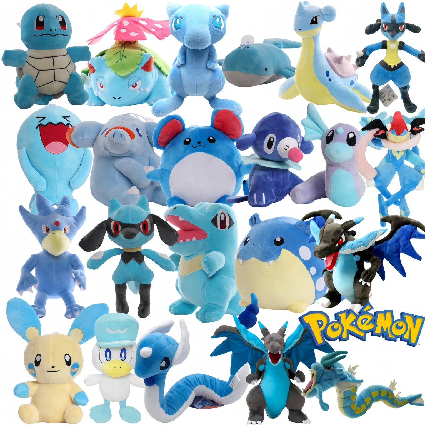 New Style Pokemon Plush Pikachu Toys Charizard Greninja Dragonair Gyarados Lapras Stuffed Doll Spheal Pachirisu Plushies Gift