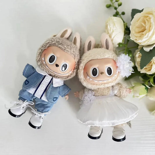 17cm Mini Plush Doll'S Clothes Outfit Accessories For Korea Kpop Exo Labubu Idol Dolls Wedding dress suit Clothing Gift