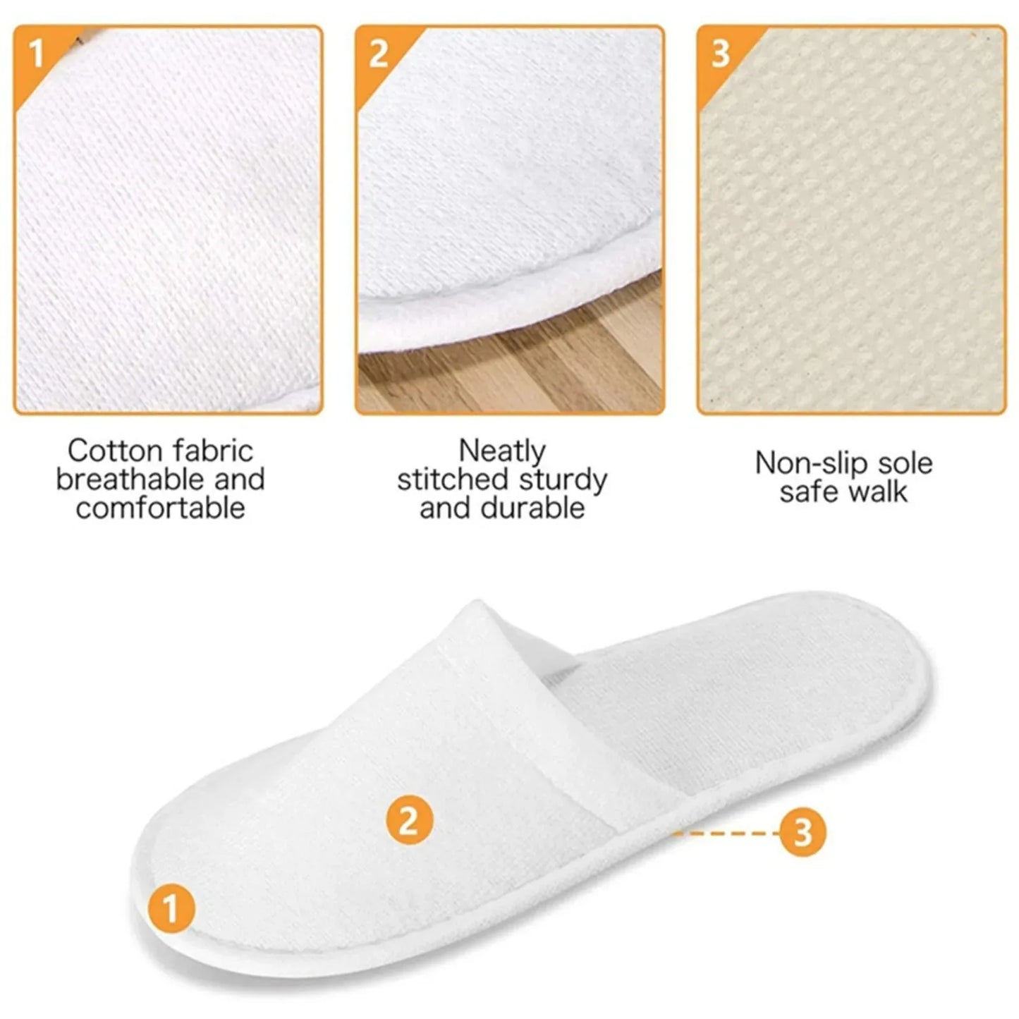 5/10 Pairs Spa Slippers of Brushed Plush Closed-toe Disposable Slippers for Men and Women Suitable for Families Guest Hotel Tra