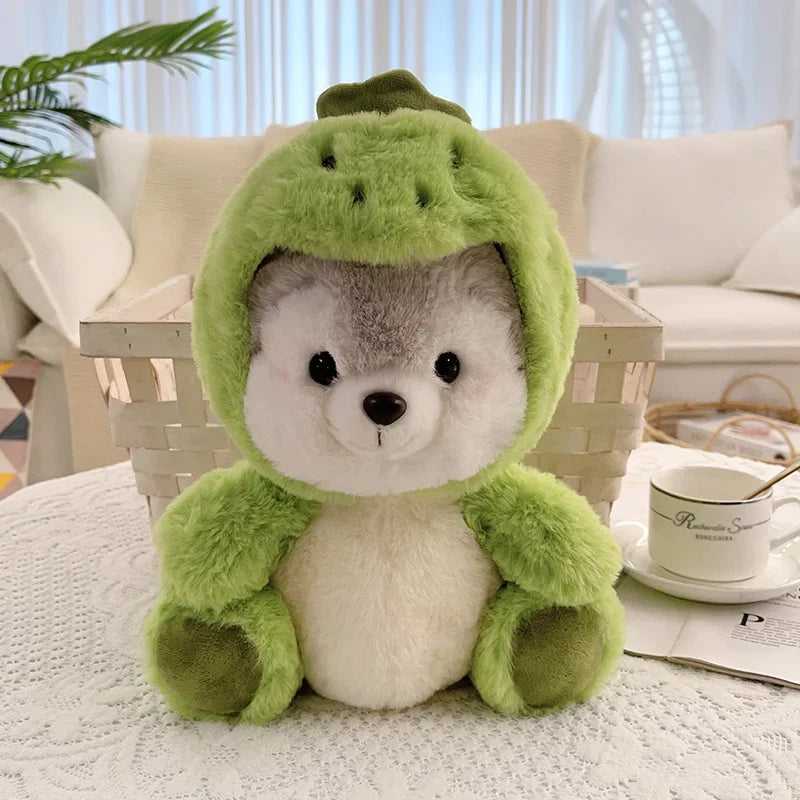 20/30CM Cartoon Husky Plush Toy Cosplay Pig Dinosaur Koala Fox Doll Kawaii Stuffed Animal Toy For  Christmas Gifts