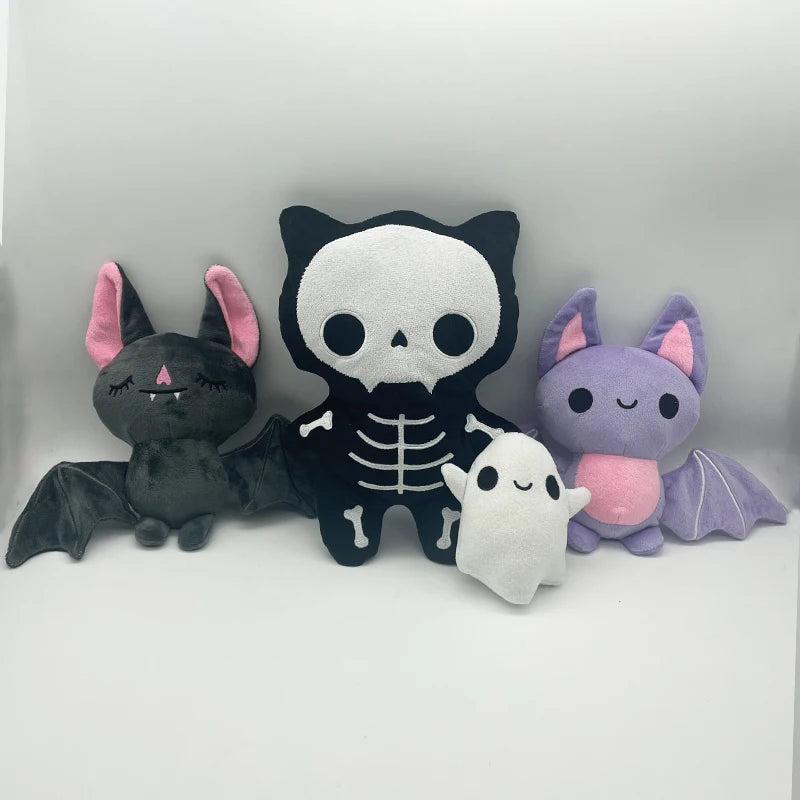 TreasuringU Halloween Kawaii Bat Plush Toys with Slippers Cute Plushie Dolls Cartoon Funny Ghost Toys Kids Birthday Gift