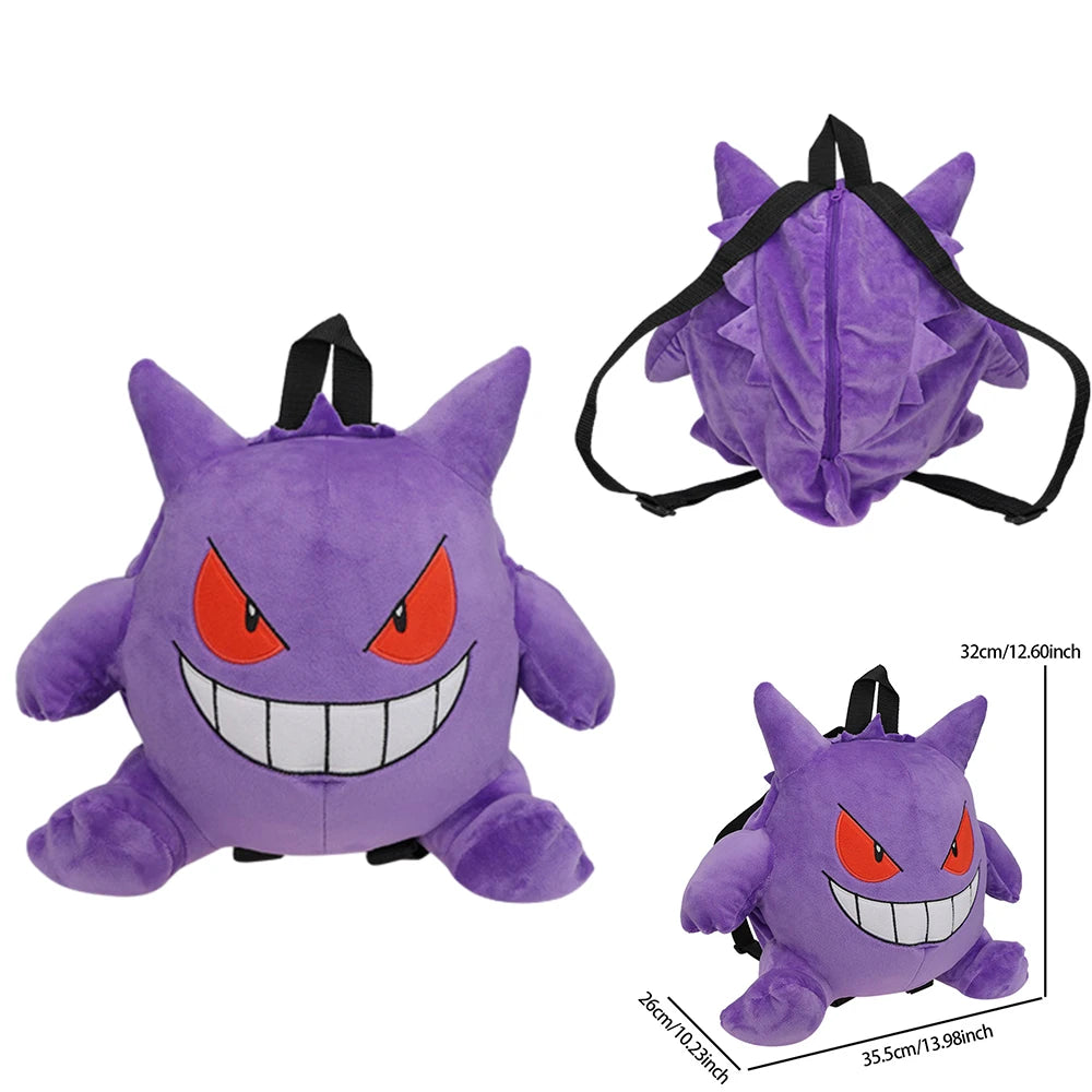 New Pokemon Pikachu Snorlax Eevee Mimikyu Mew Gengar Charizard Piplup Slowking Plush Backpack Toy for Boys Girls Doll Gift