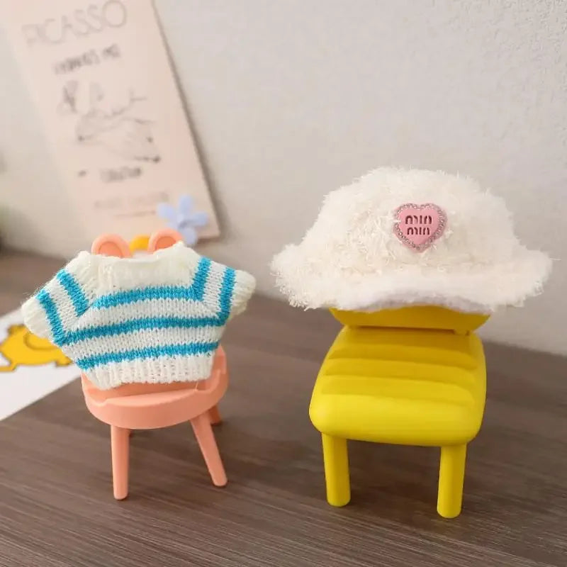 Cloth Only For 17 CM labubu winter outfit decoration Labubu V1 V2 clothes sweater hat for DIY decoration