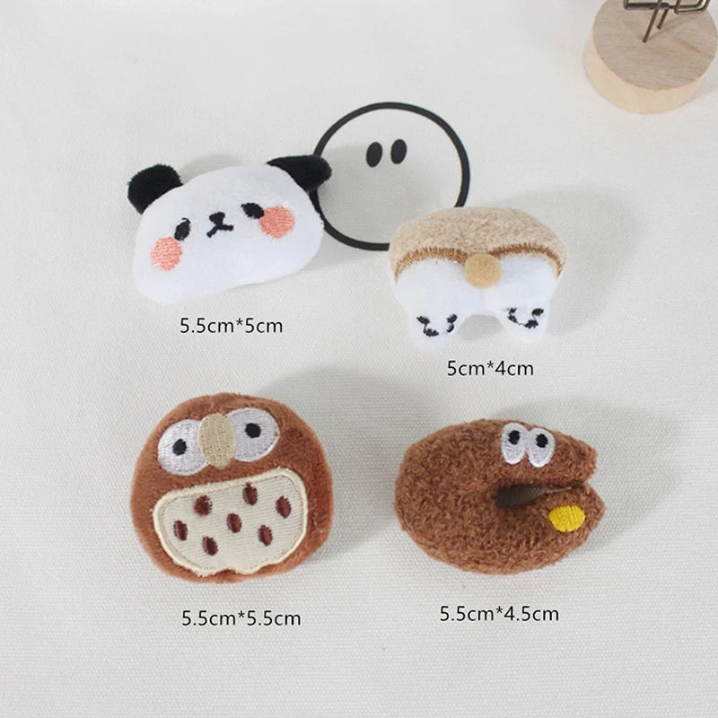 Cute Cartoon Plush Doll Brooches Corgi Anchor Owl Panda Lapel Pin Clothes Backpack Badge Fashion Jewelry Gift