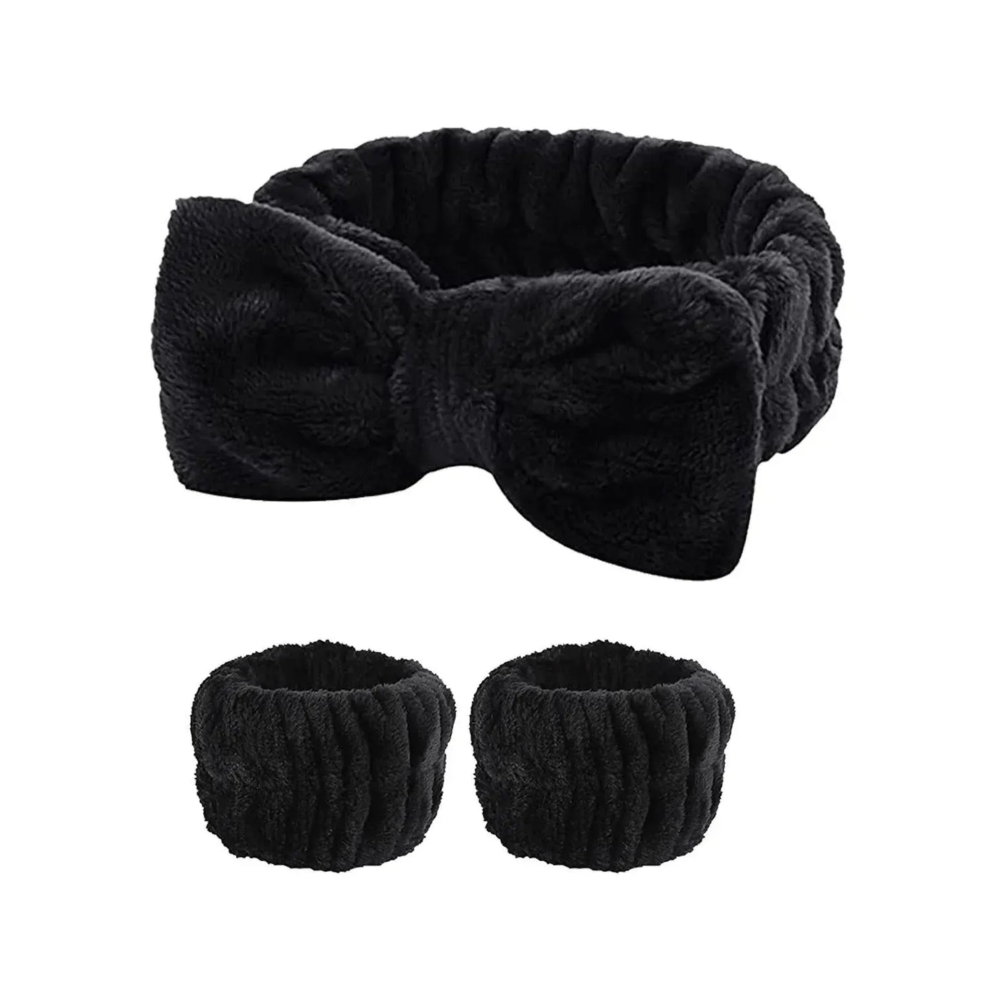 3PCS Plush Wash Face Wristband for Women Hair Tie Makeup Mask Moisture Proof Sleeve Cover Girls Running Sport Wrist Sweatband