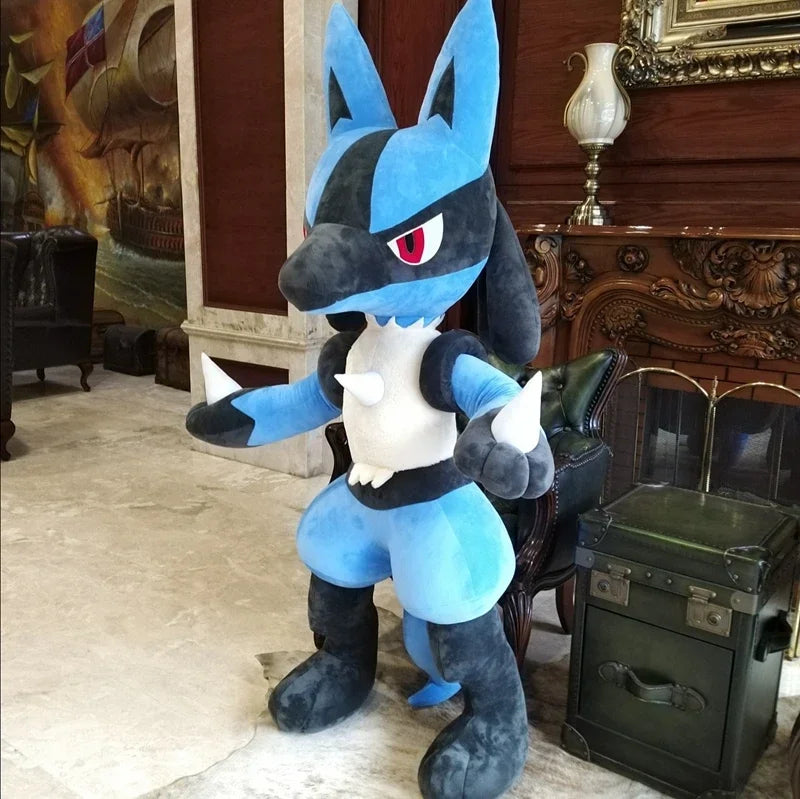 190cm Super Big Size Customized New Pokemon Plushies Standing Pose Lucario Anime Plush Toy Animal Rag Doll Home Decor Gift