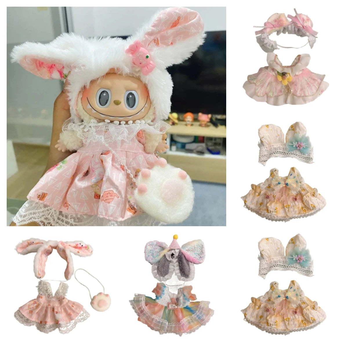 20cm Plush Doll'S Clothes Outfit Accessories For Korea Kpop Exo Labubu Idol Dolls Lolita set cute little princess skirt Clothing