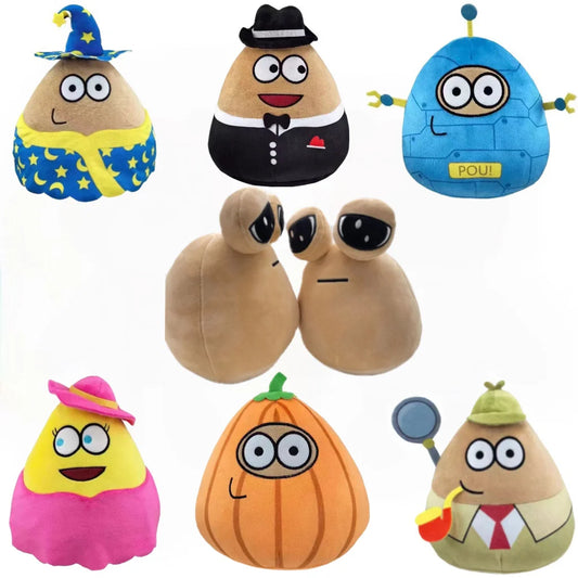 New My Pet Alien1/7 Pou Plush Cute Peripheral Triangle Square Brown Smiley Face Cute Doll For Children Birthday Gifts Christmas