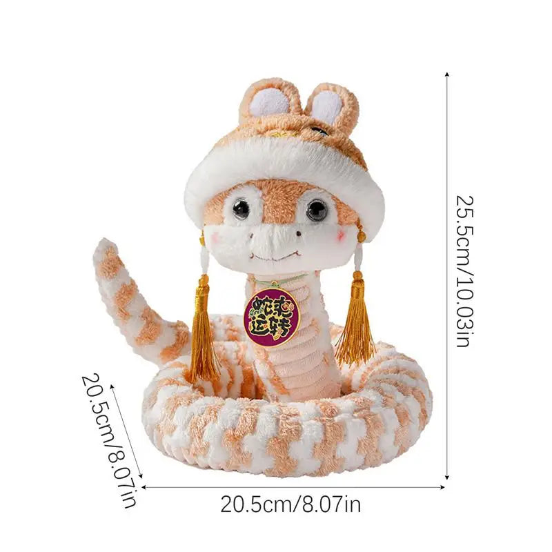 2025 Snake Mascot Stuffed Animal Year Of The Snake Mascot Plush Snake Stuffed Animal Lucky Cute Snake New Year Toy Chinese New