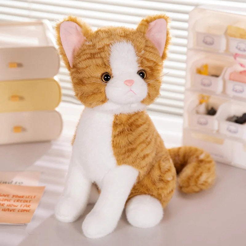 40cm Cute Simulation Sitting Cats Plush Toys Stuffed Soft Animal Cat Dolls for Children Baby Home Decoration Birthday Gifts