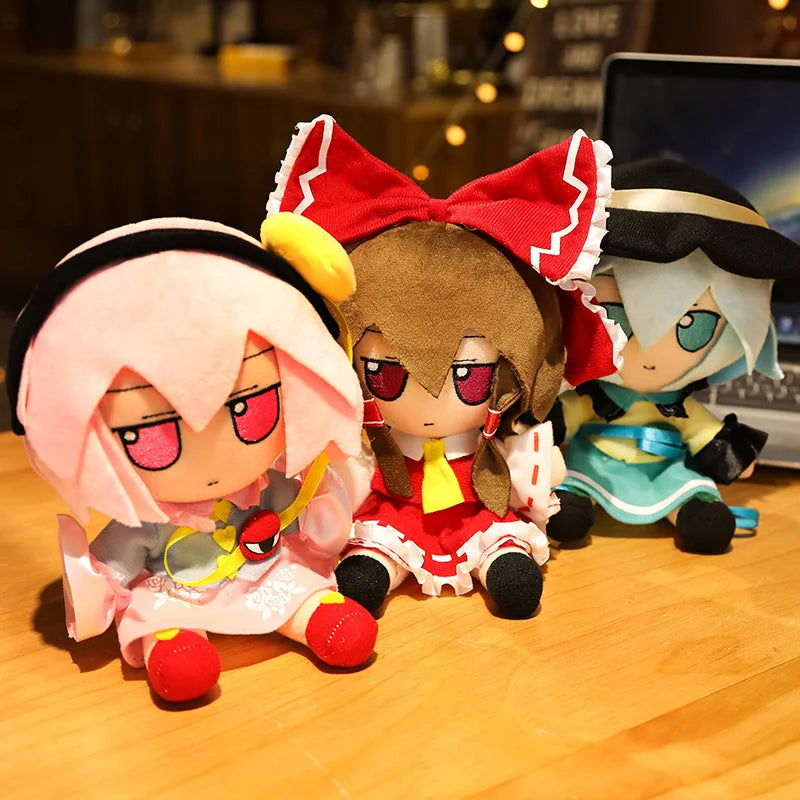 20CM New Japan Anime TouHou Project Hakurei Reimu Kirisame Komeiji Koishi Cosplay Plush Doll Cute Stuffed Sitting Dolls Gifts