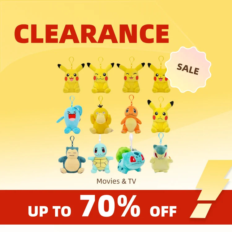 Clearance_Original Pokemon Plush Keychain Cartoon Toys Pikachu Charmander Psyduck Squirtle Snorlax Wobbuffet Doll Kids Kawai Toy