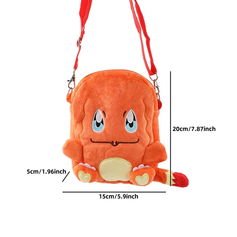 Pokemon Plush Toys Crossbody Bag Cute Gengar Rowlet Pikachu Lucario Eevee Mimikyu Fashion Mobile Phone Bag  Peluche Dolls Gifts