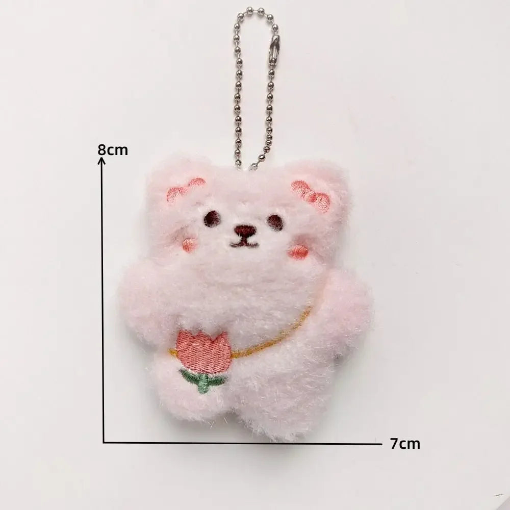 Hobbies Plush Bear Shaped Keychain Blue Pink White Pink Mini Key Pendant Plush Doll Pendant