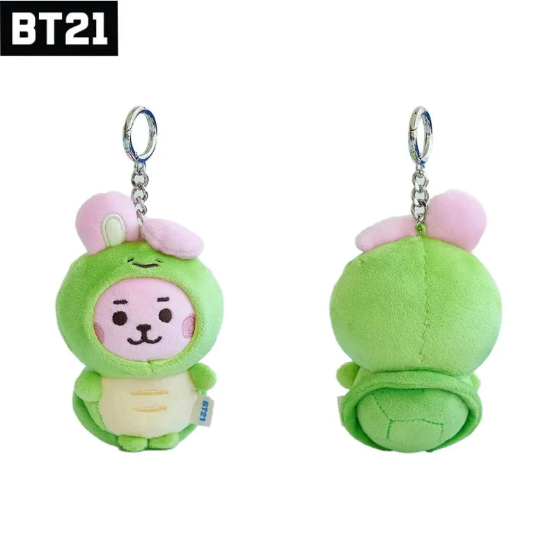 NEW 10CM BT21 Popular Anime Kawaii Cooky Tata Rj Mini Plush Keychain Pendant Ocean Friends Plush Doll Bag Pendant Ornament Gift