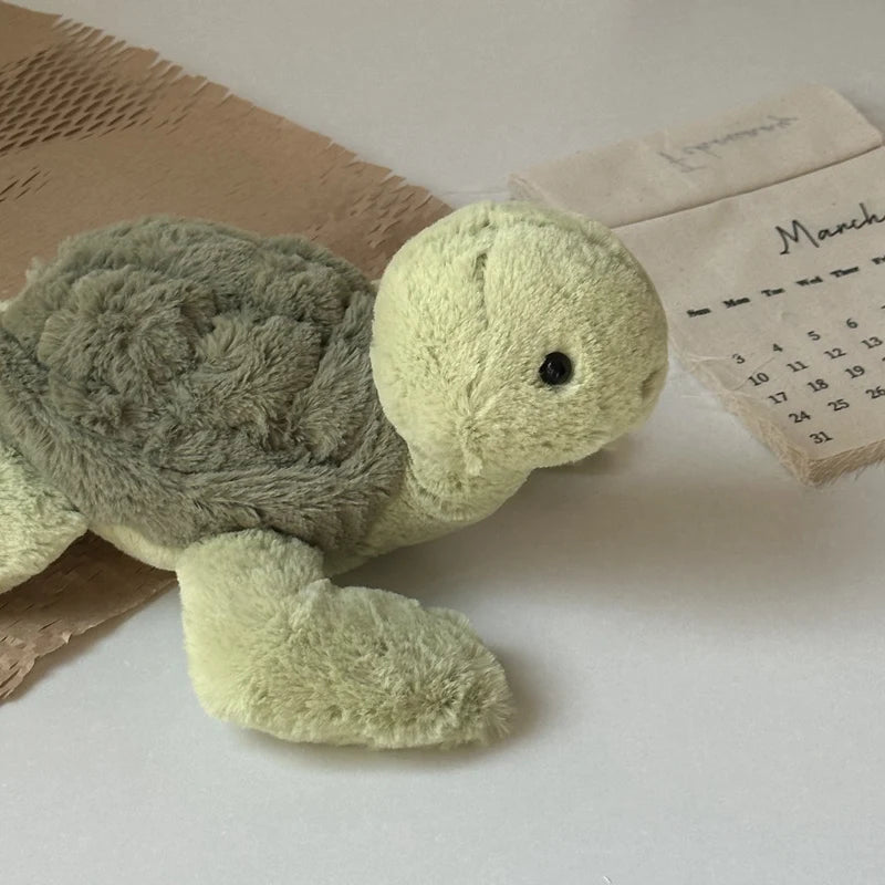 Kawaii Green Tortoise Plush Toys Cute Soft Sea Turtle Stuffed Animal Pillow Baby Appease Doll Birthday Gifts for Kids Girls