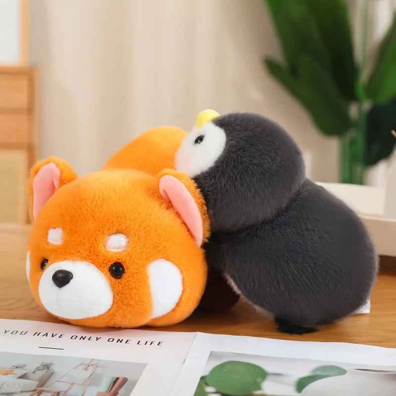 TreasuringU Flip Panda Plush Toy Double-Sided Flip Capybara Toys Red Panda Fluffy Dolls Soft Animals Plushie Kids Birthday Gifts