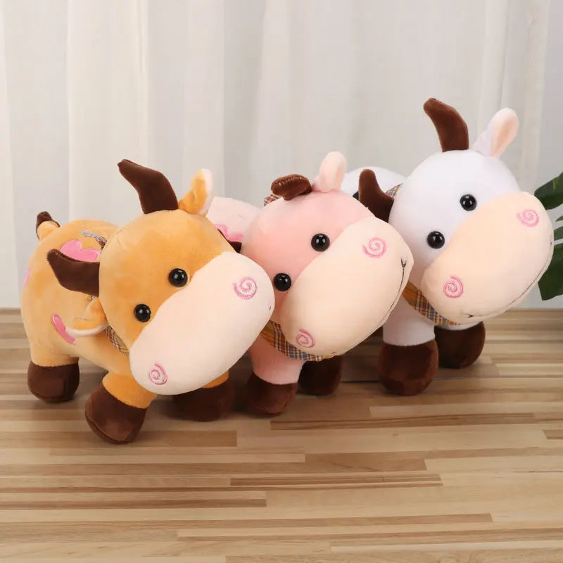 Cartoon Cute Cow Plush Toy Soft Animal Cattle Plush Toy Kawaii For Girls Cotton Animal Plush Doll Filled Home Decoration