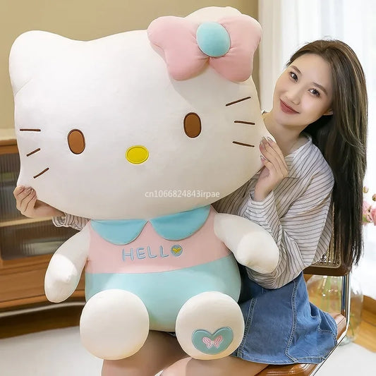 85cm Big Size Sanrio Hello Kitty Throw Pillow Stuffed Toys Anime Cat Plush Toys Plushie Kids Gifts Children Dolls for Girls Boys