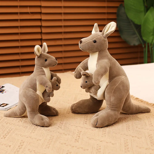 27/35/60CM Liifelike Kangaroo Plush Toy Kids Toy Australian Animal Kangaroo with Baby Plush Toys Funny Gift For Children