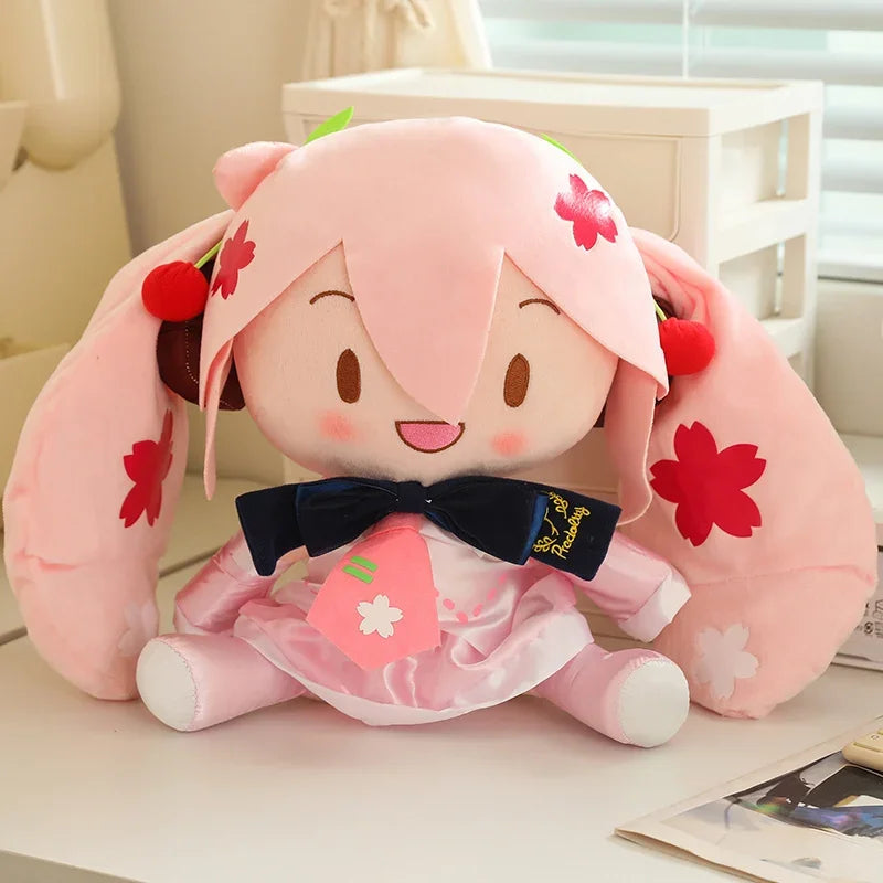 6Styles Cartoon Hatsune Miku Plush Toy New Bow Miku Preciality Sakura Hatsune Miku Plushies Sleeping Doll Soft Gifts Girl