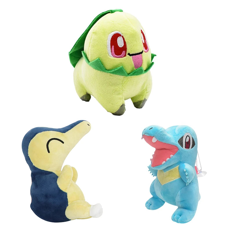 Pokemon Anime Cyndaquil Chikorita Totodile Kawaii Plush Toy Stuffed Doll Christmas Halloween Gifts For Kids