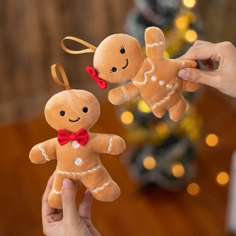 Gingerbread Man Plush Pendant Toy Biscuit Peluche Stuffed Cookie Soft Doll Christmas Room Decoration Birthday Gifts