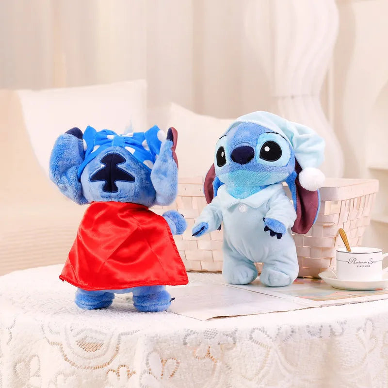 25/50cm Disney Stitch Pajamas Cloak Series Kawaii Plush Doll Toys Soft Stuffed Toy Sofa Back Cushion Children Christmas Gifts