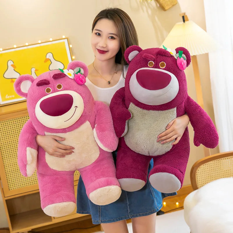 35cm Strawberry Bear Plush Toy Disney Plushies Stuffed Dolls Toys Cloth Doll Girls Sleeping Pillow Room Decoration Birthday Gift