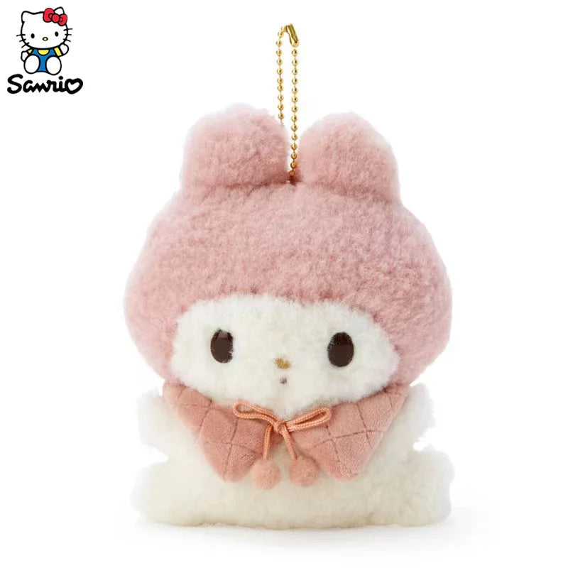 Sanrio Plush Keychain Dolls Pochacco Kuromi Split Series Doll Cinnamonroll Melody Backpack Pendant  Children's Plush Toys Gifts