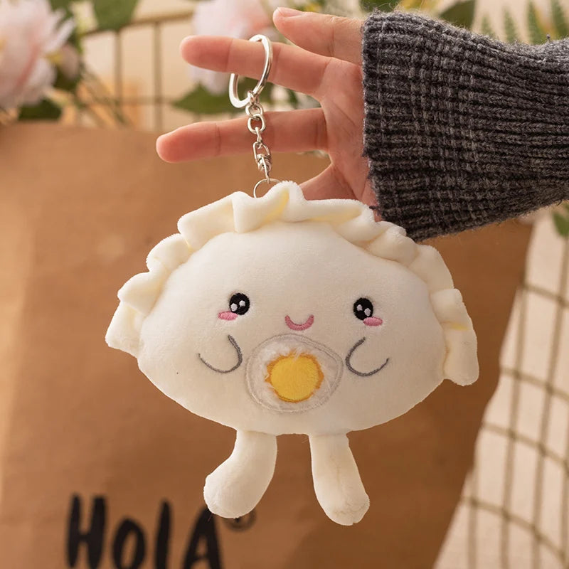 Reallife Cute Dumpling Plush Pillow Funny Fried Food Egg Shrimp Dumpling Plushie Kawaii Stuffed Toys Soft Hugging Gifts for Kids