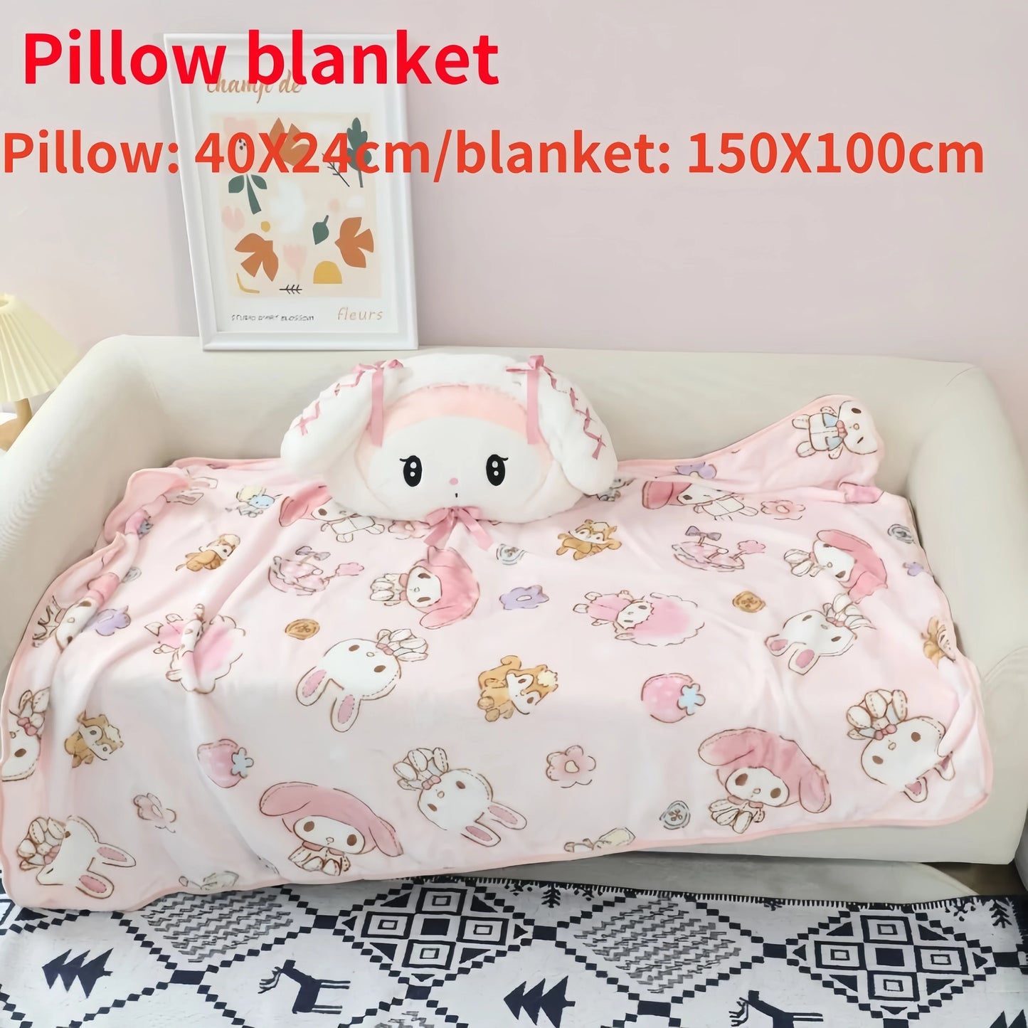 Kawaii Sanrio Lolita Pillow Blanket My Melody Car Pillow Kuromi Seat Belt Cover Stuffed Anime Cuddly Plushies Hello Kitty Toy