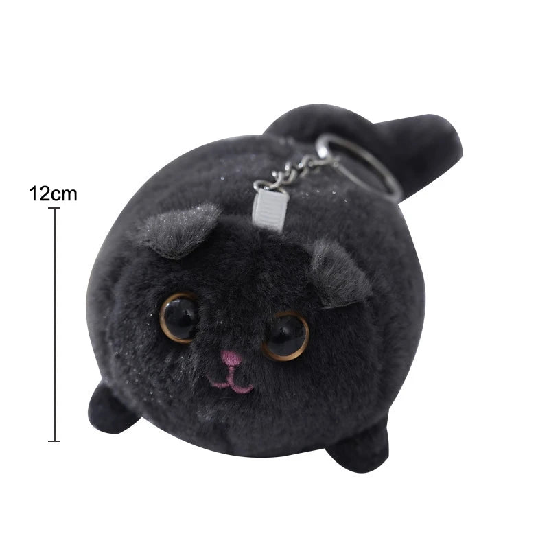 Cartoon Long Tailed Cat Plush Doll Keychain Creative Plush Doll School Bag Pendant Fashion Backpack Decoration Accessories Gifts