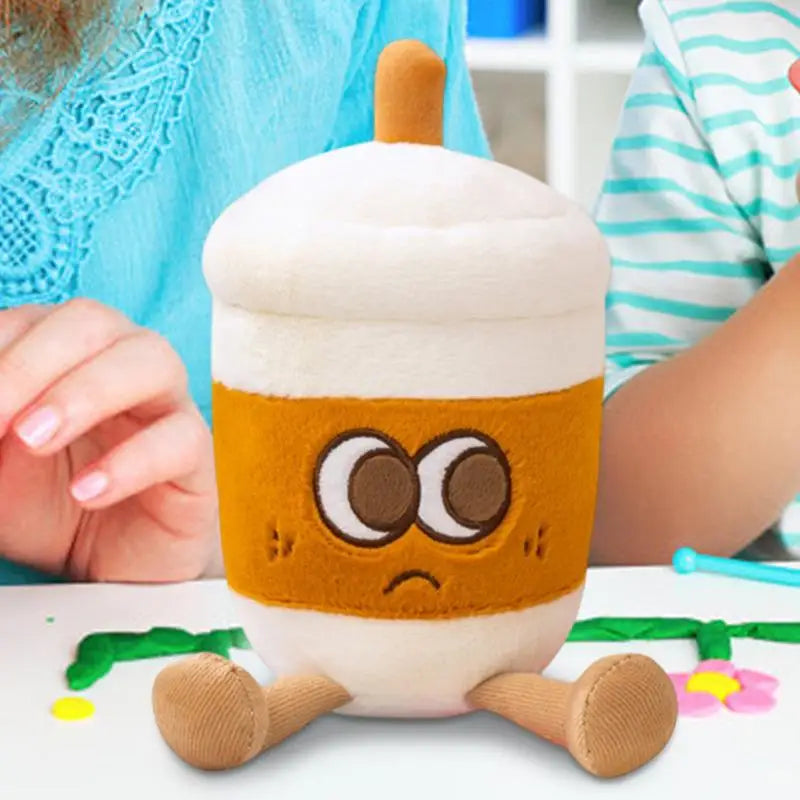 Tea Cup Plush Cute Coffee Cup Plush Collectible Bottle Plush Mug Plushies For Kids Boys & Girls Travel Companion