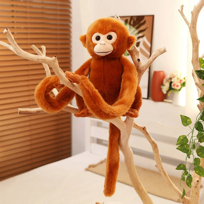 Long Arm Monkey Plush Golden Monkey Plush Toy Soft Stuffed Doll Long-armed Monkey Plushies Baby Sleeping Soothing for Boys