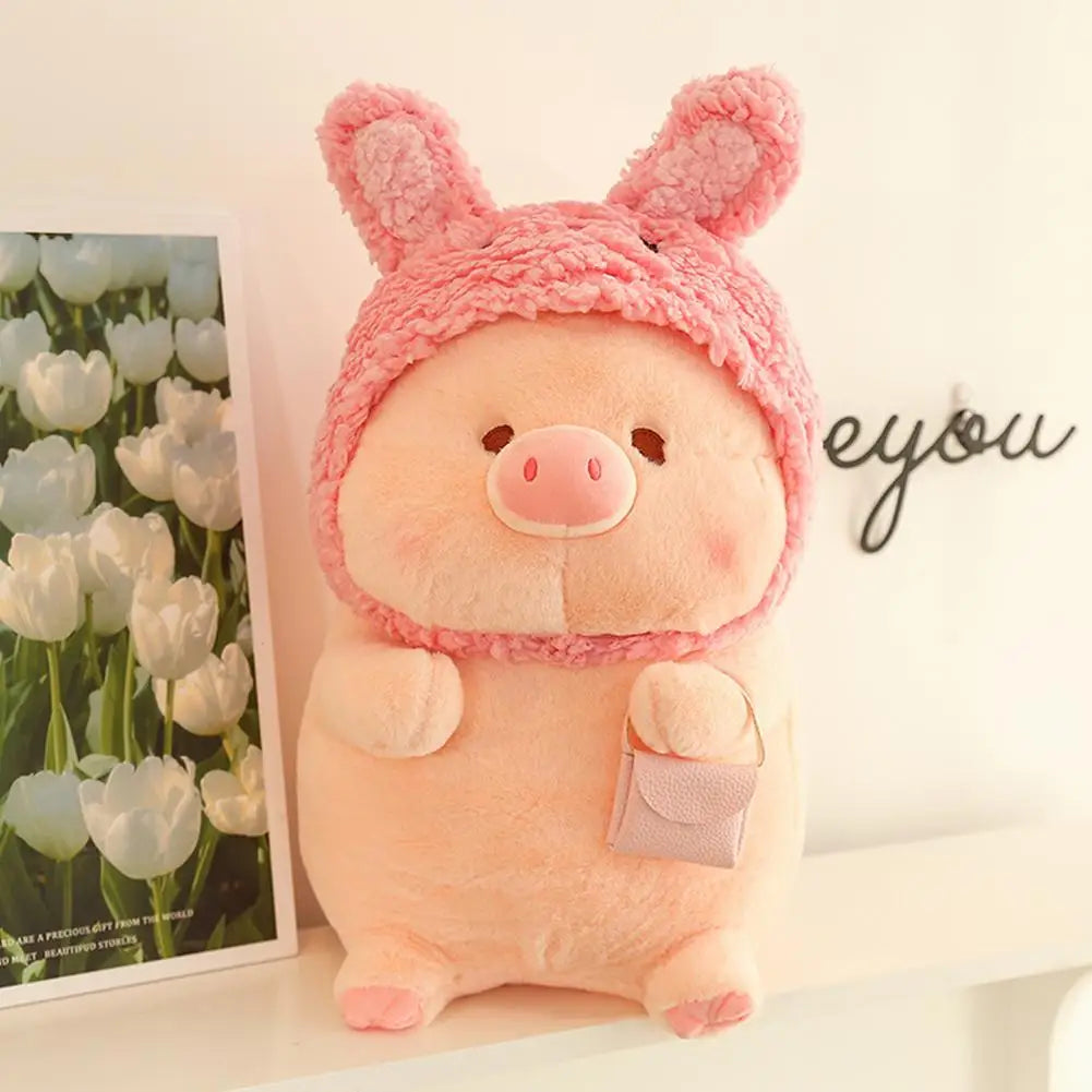 Pig Plush Toy Transforms Into Lulu Pig Doll 30CM Cute Hat Pig Plush Fill Doll Children's Birthday Christmas Gift For Girls