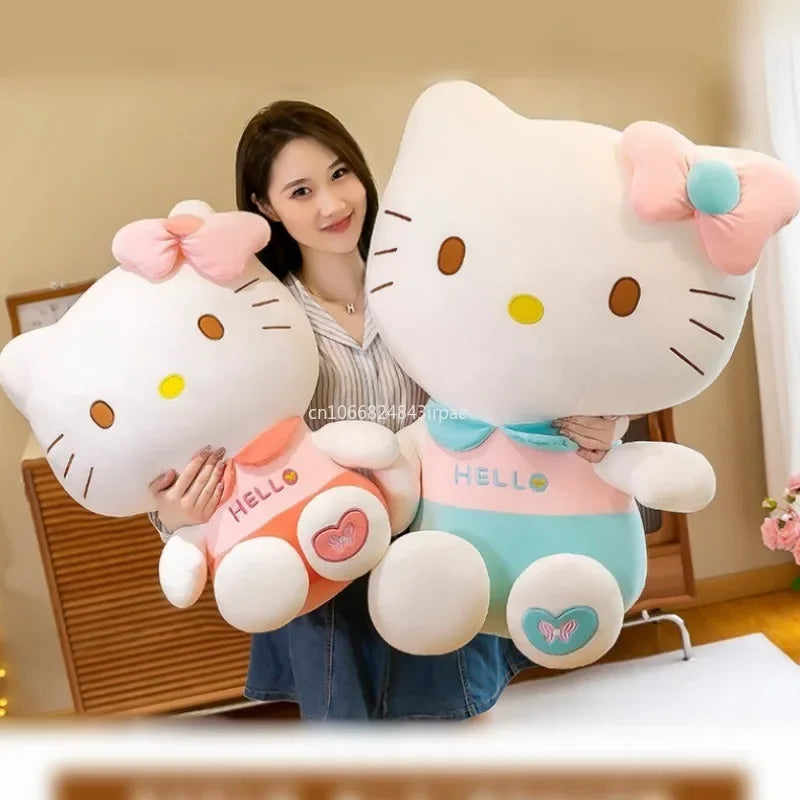 85cm Big Size Sanrio Hello Kitty Throw Pillow Stuffed Toys Anime Cat Plush Toys Plushie Kids Gifts Children Dolls for Girls Boys