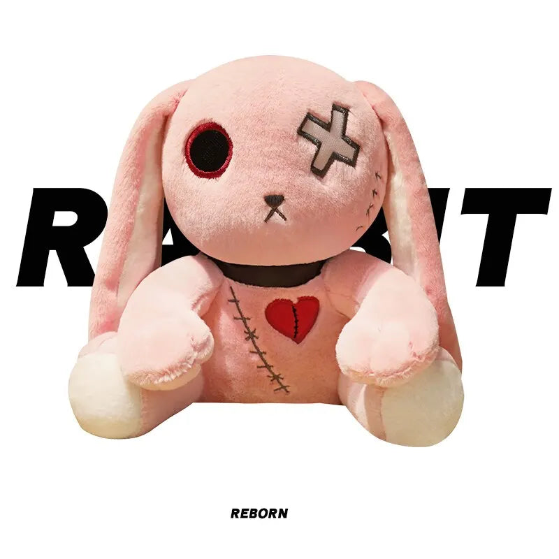 Dark Series Rabbit Plush Toy Gothic Rock Style Stuffed Animals Rabbit Bunny Doll Halloween Plush Kids Toy Home Decor